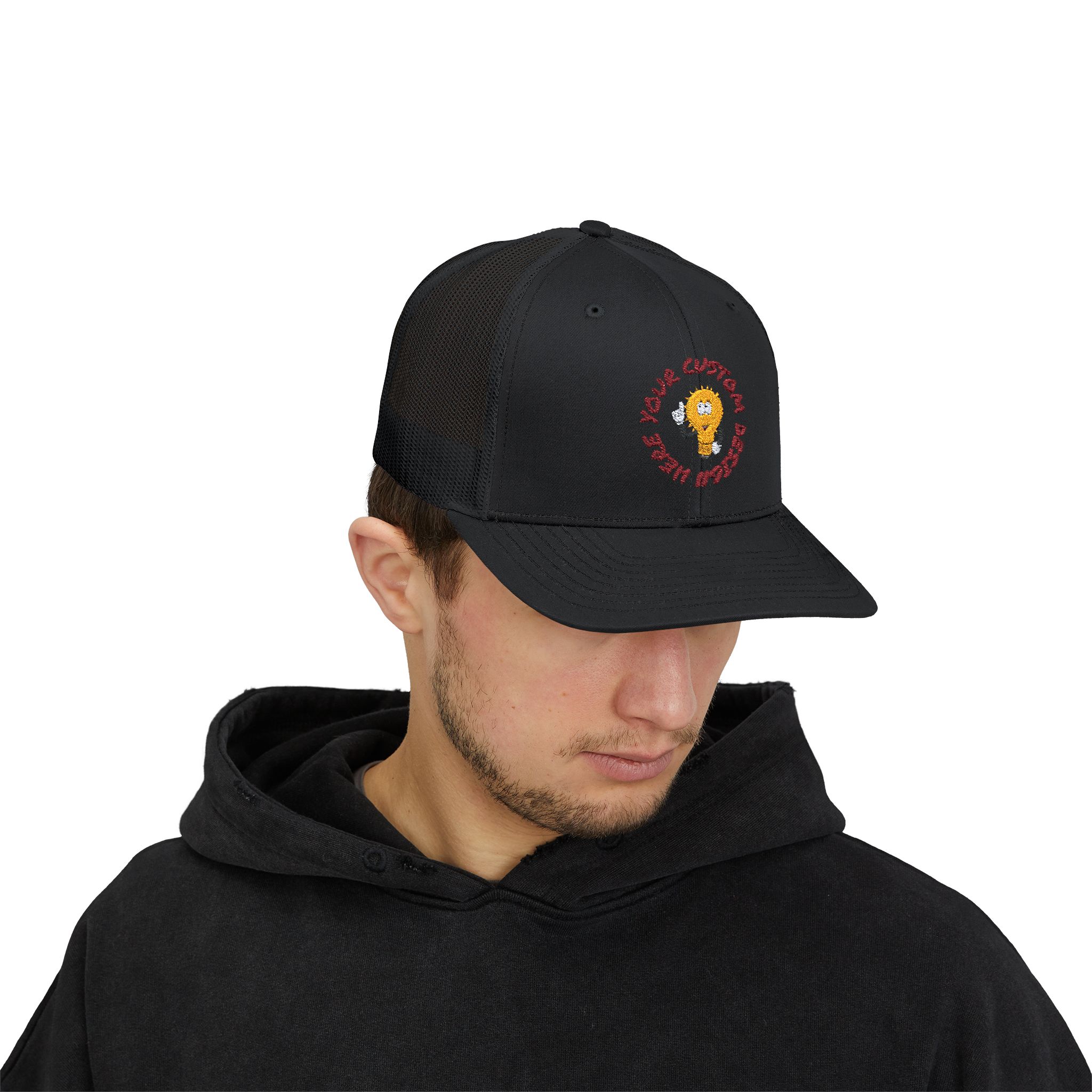 Custom Embroidery Snapback Trucker Cap - Image 3