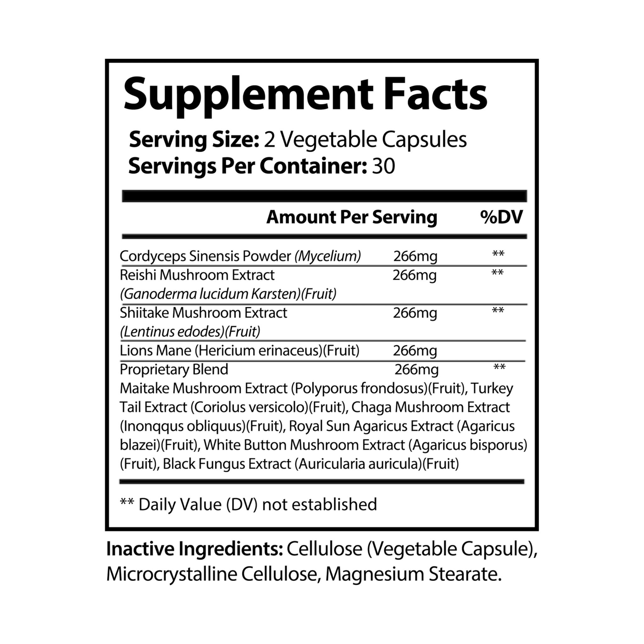 Mushroom Blend Supplement (60 Capsules) - Image 2