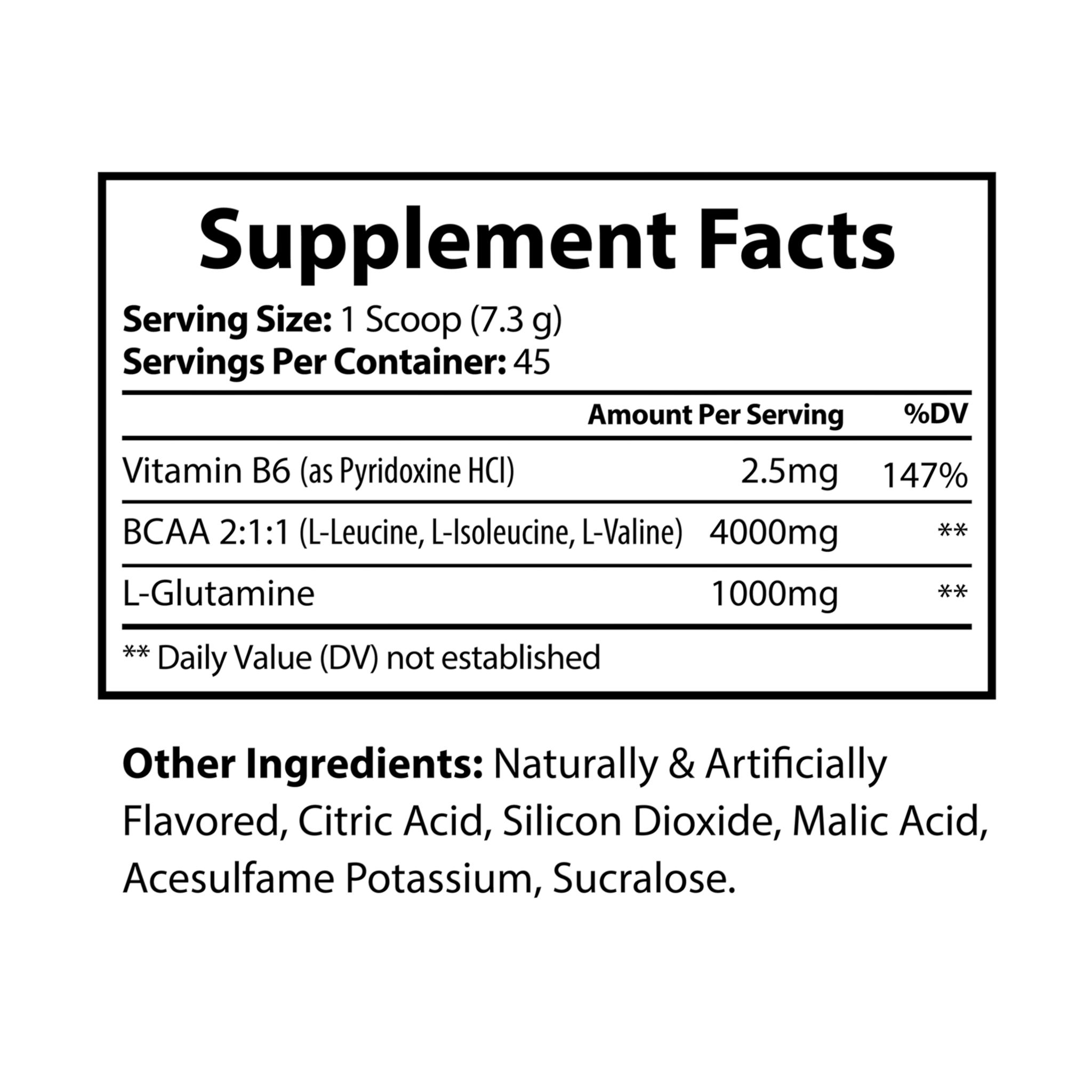 BCAA Supplement, Watermelon (325g, 11.46oz, 45 servings) - Image 2