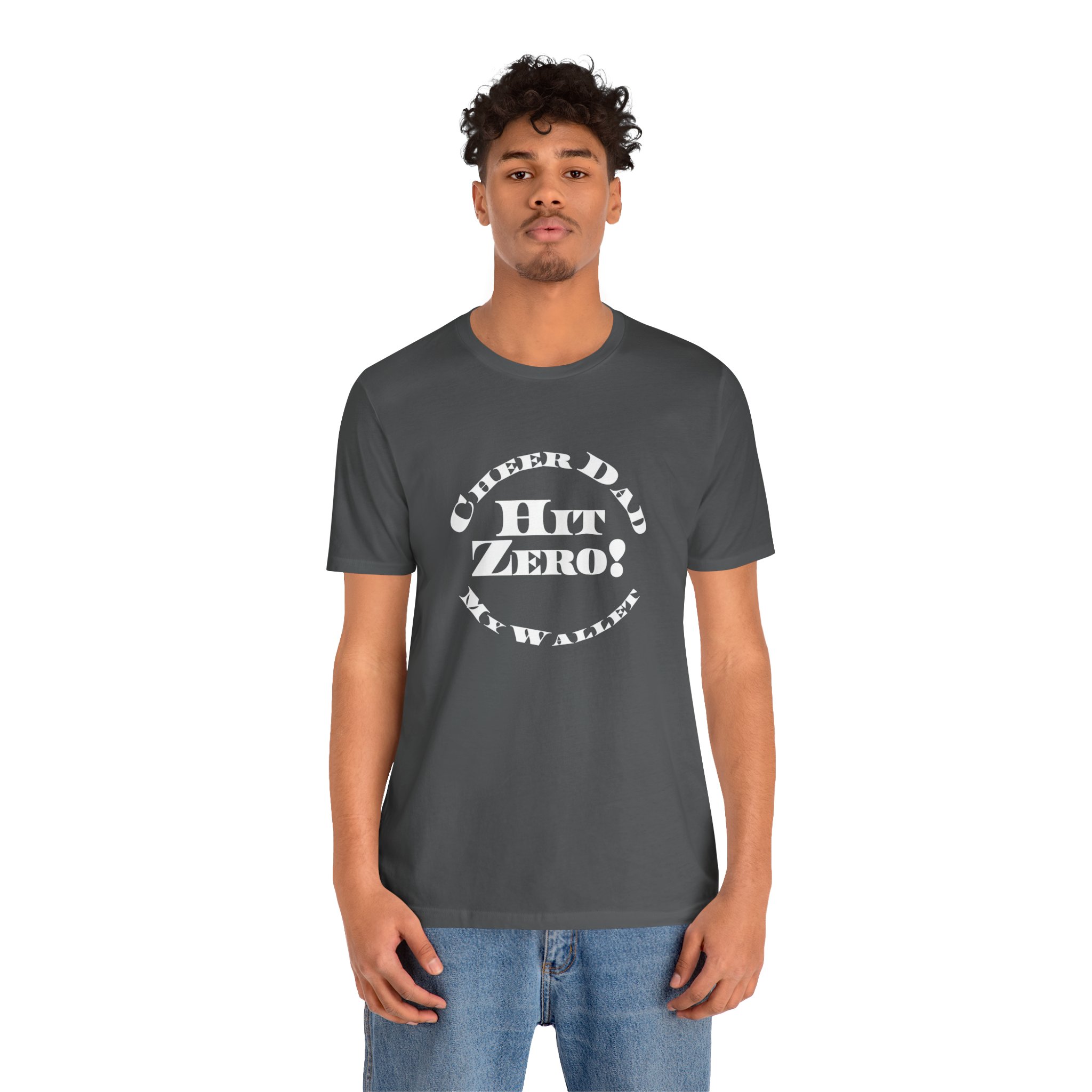 Cheer Dad, Hit Zero Wallet, Bella Canvas Tee - Image 4