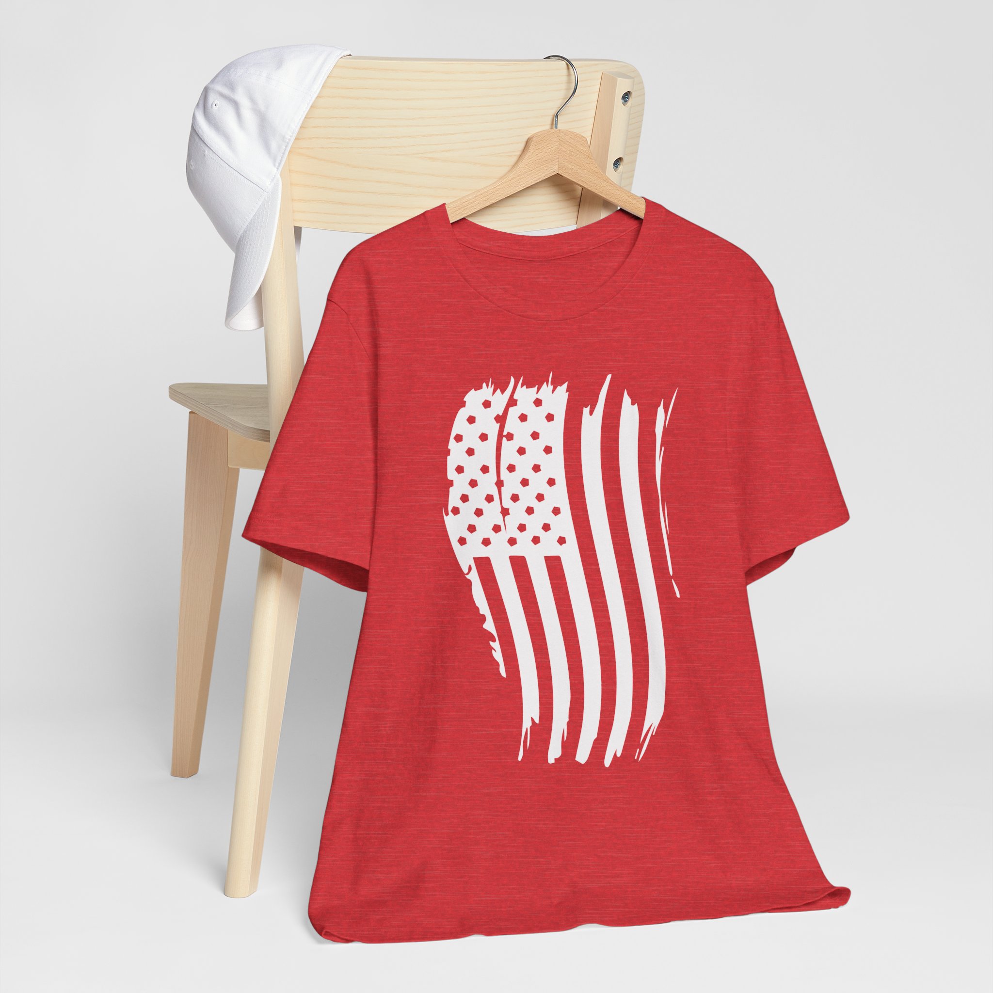 T Shirt, Bella Canvas, Distressed Waving American Flag - Image 9
