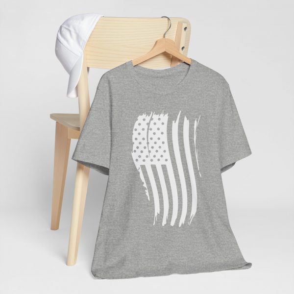 T Shirt, Bella Canvas, Distressed Waving American Flag - Image 3