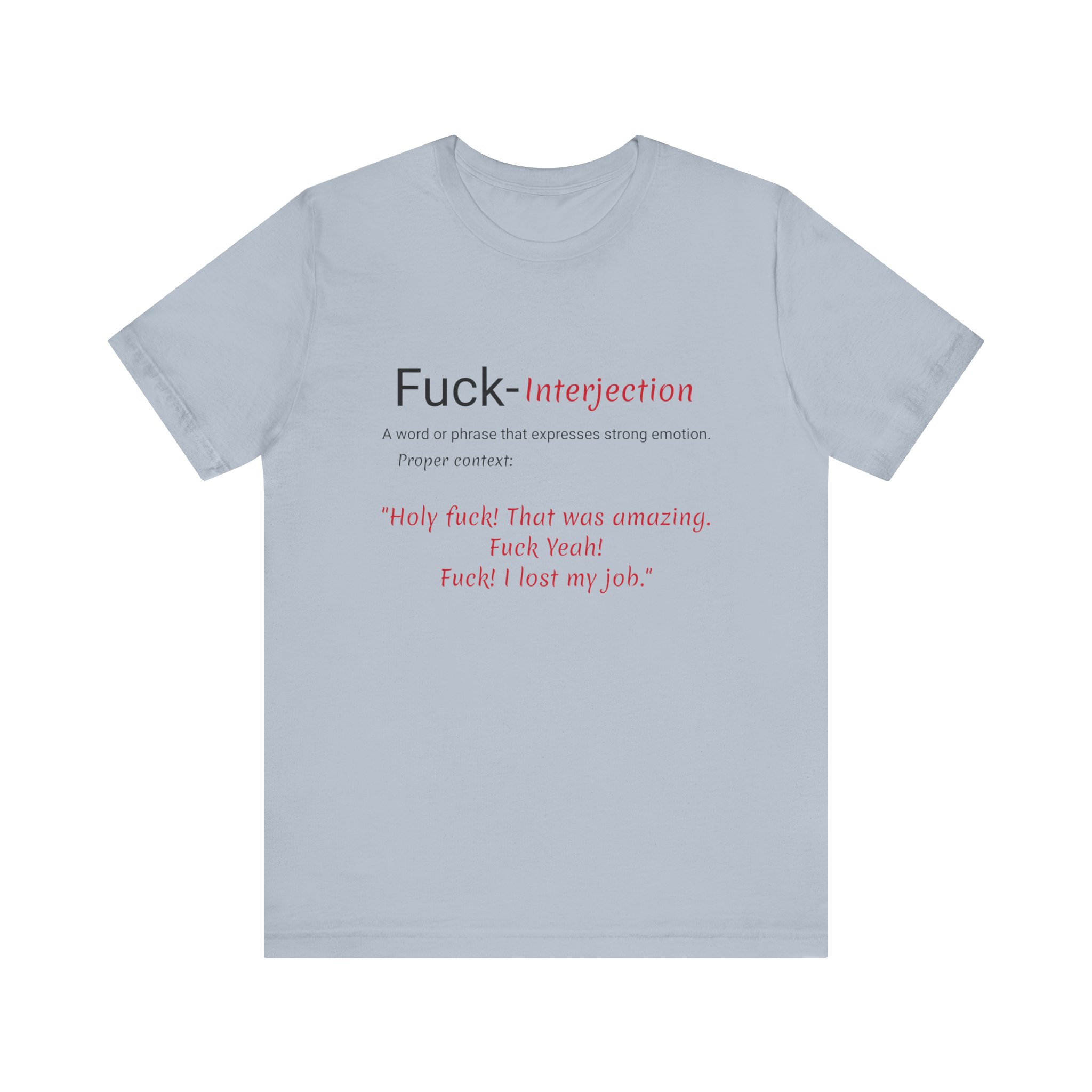 Unisex, Front, Interjection, Multi color, Jersey Short Sleeve Tee, F - Image 3