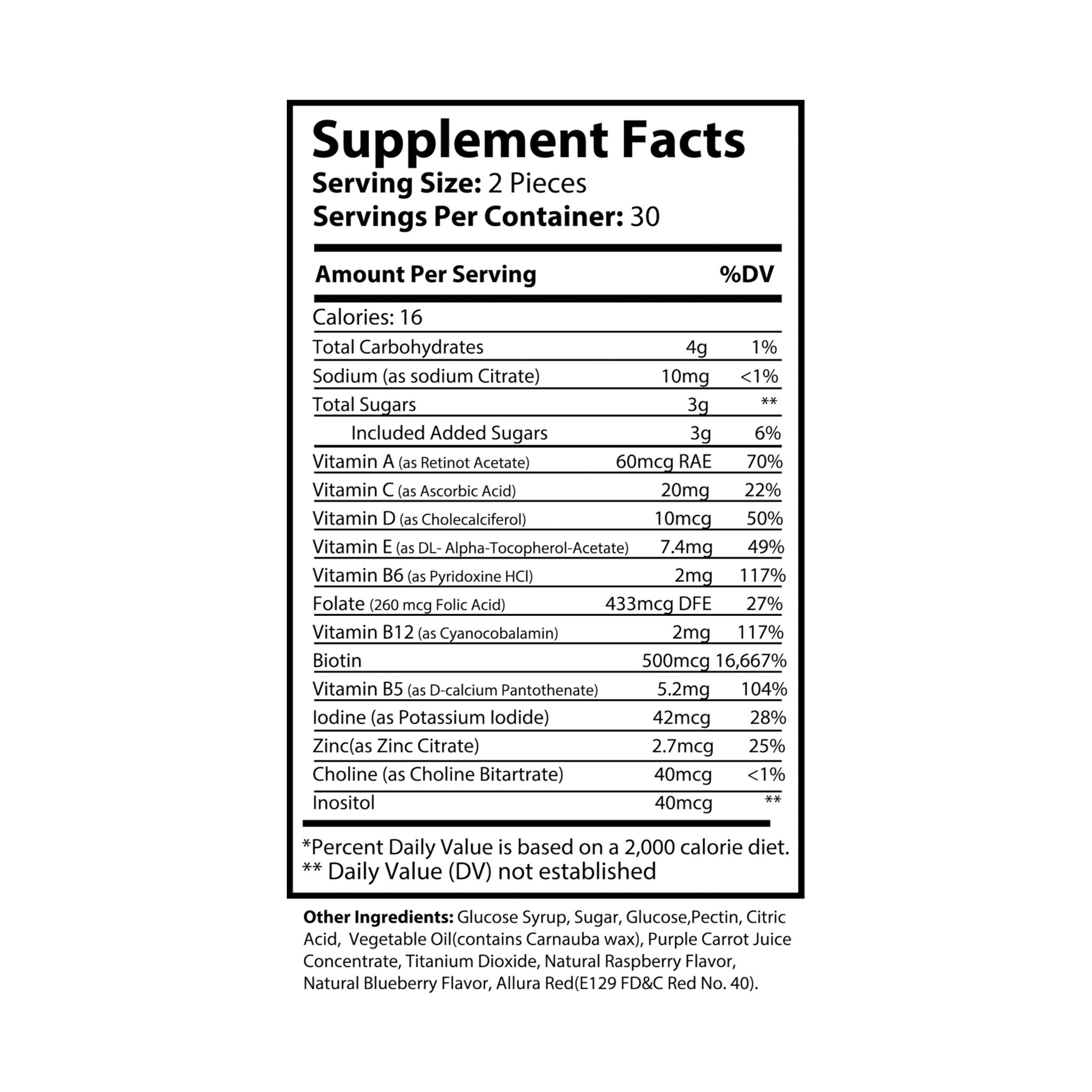 Hair Vitamin Gummies (60 Gummies) - Image 3