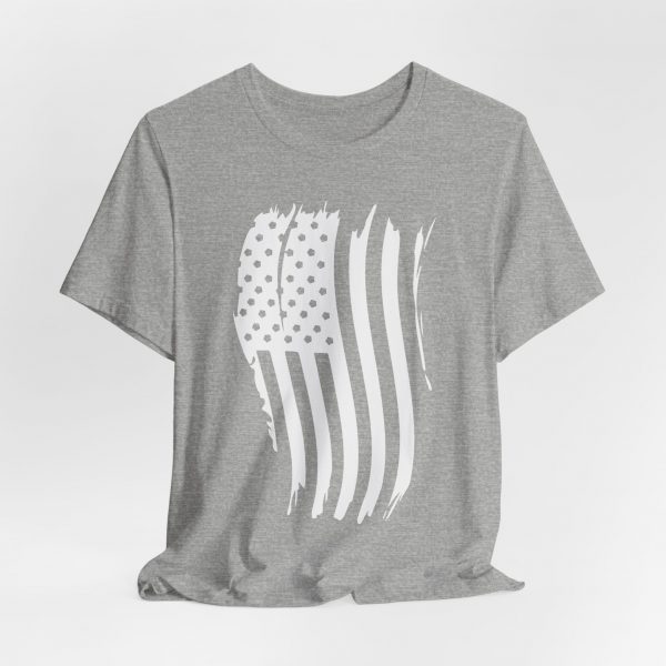 T Shirt, Bella Canvas, Distressed Waving American Flag - Image 2