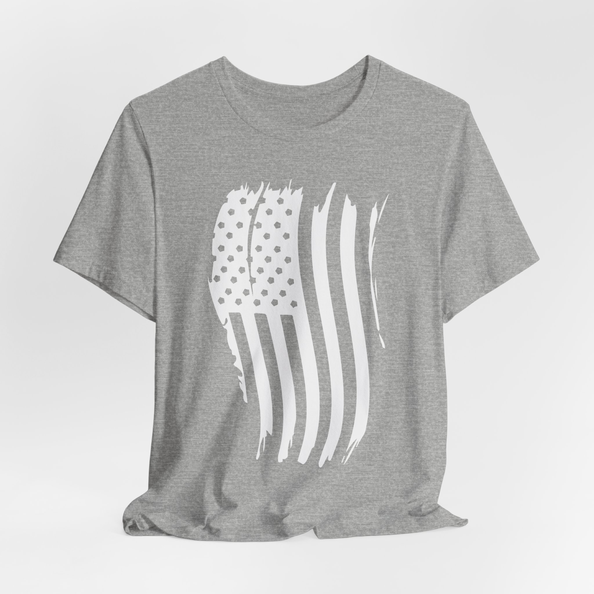 T Shirt, Bella Canvas, Distressed Waving American Flag - Image 2