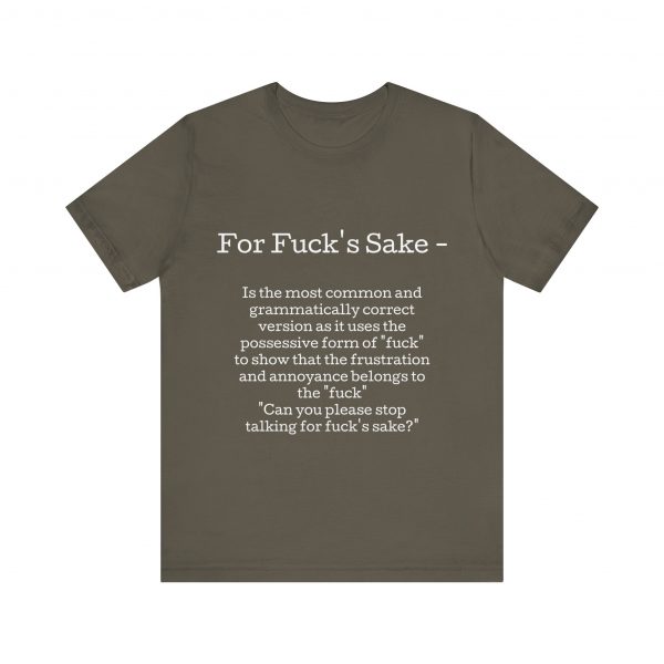 Belle+Canvas Unisex Jersey Short Sleeve Tee. For f's sake, white Letter - Image 3