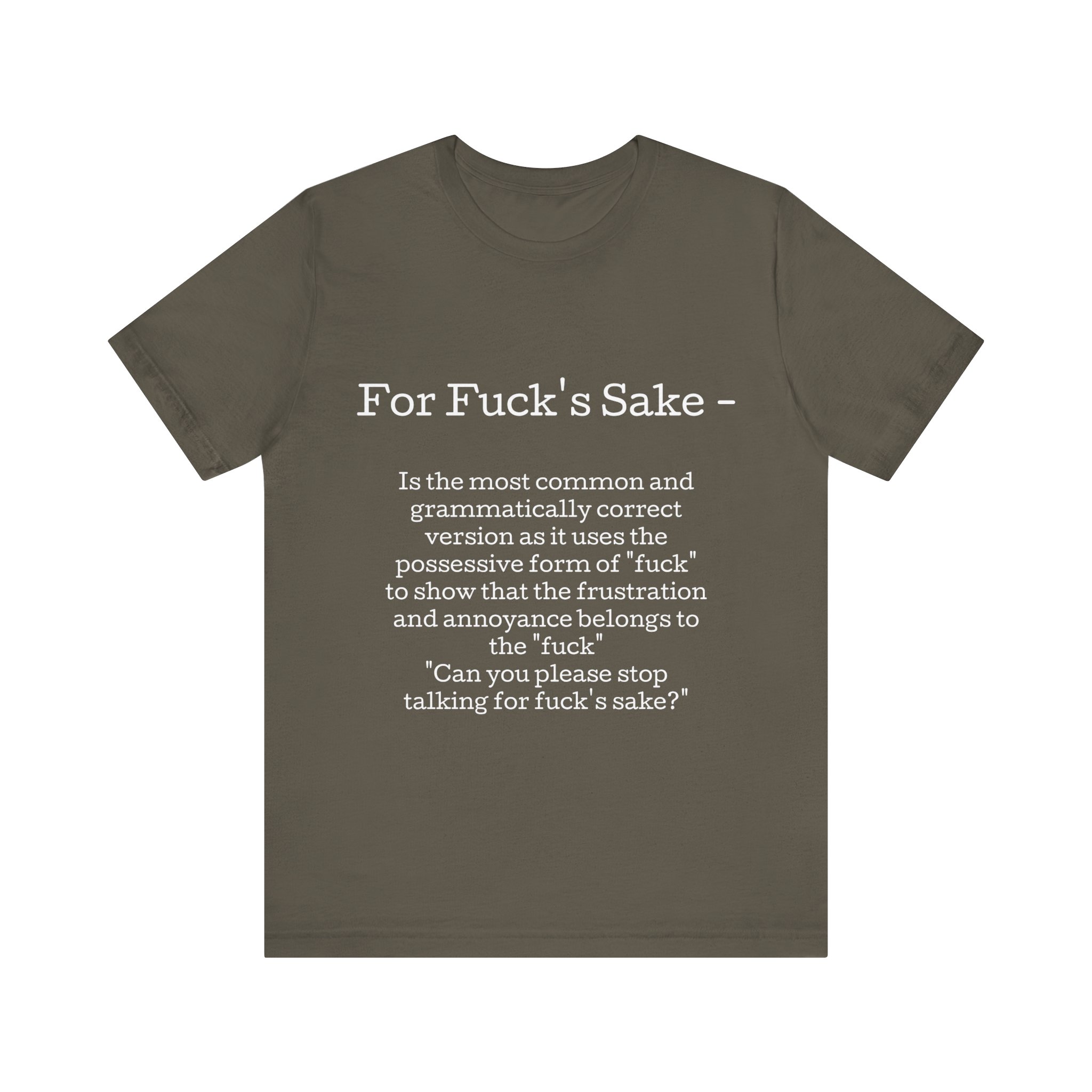 Belle+Canvas Unisex Jersey Short Sleeve Tee. For f's sake, white Letter - Image 3