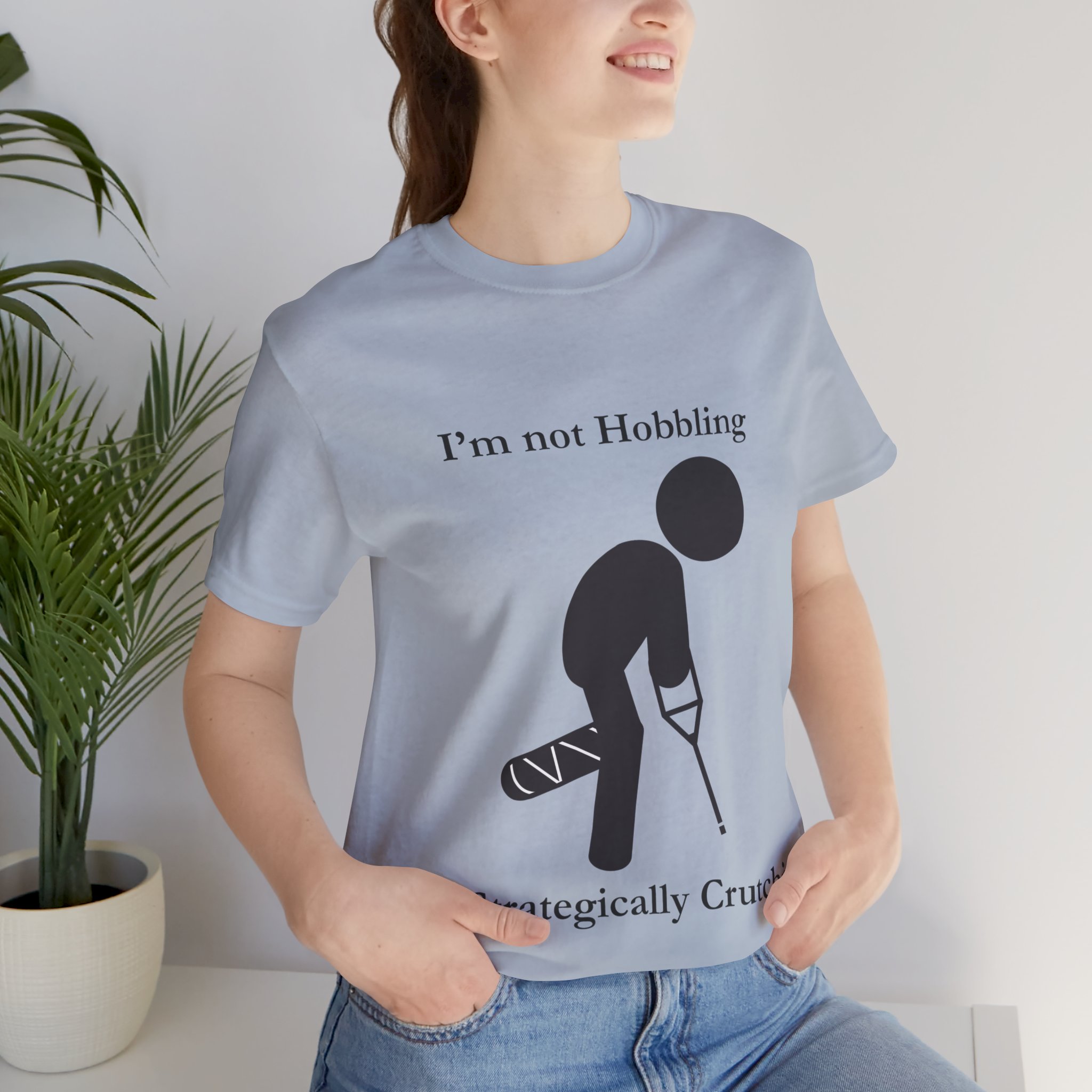 Belle+Canvas, Front, Unisex Jersey Short Sleeve Tee, Strategically Crutching - Image 2