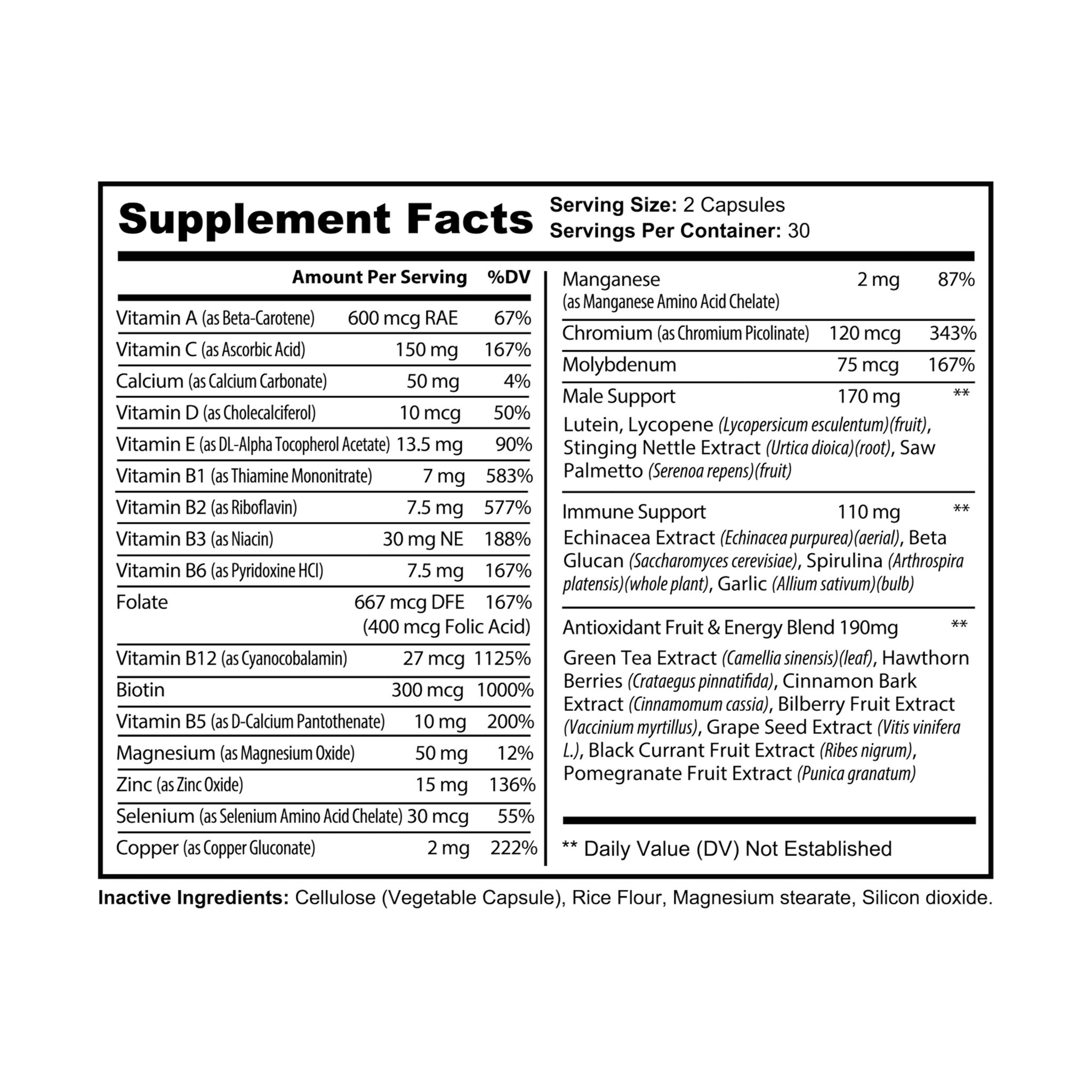 Multivitamin for Men Supplement (60 Capsules) - Image 2