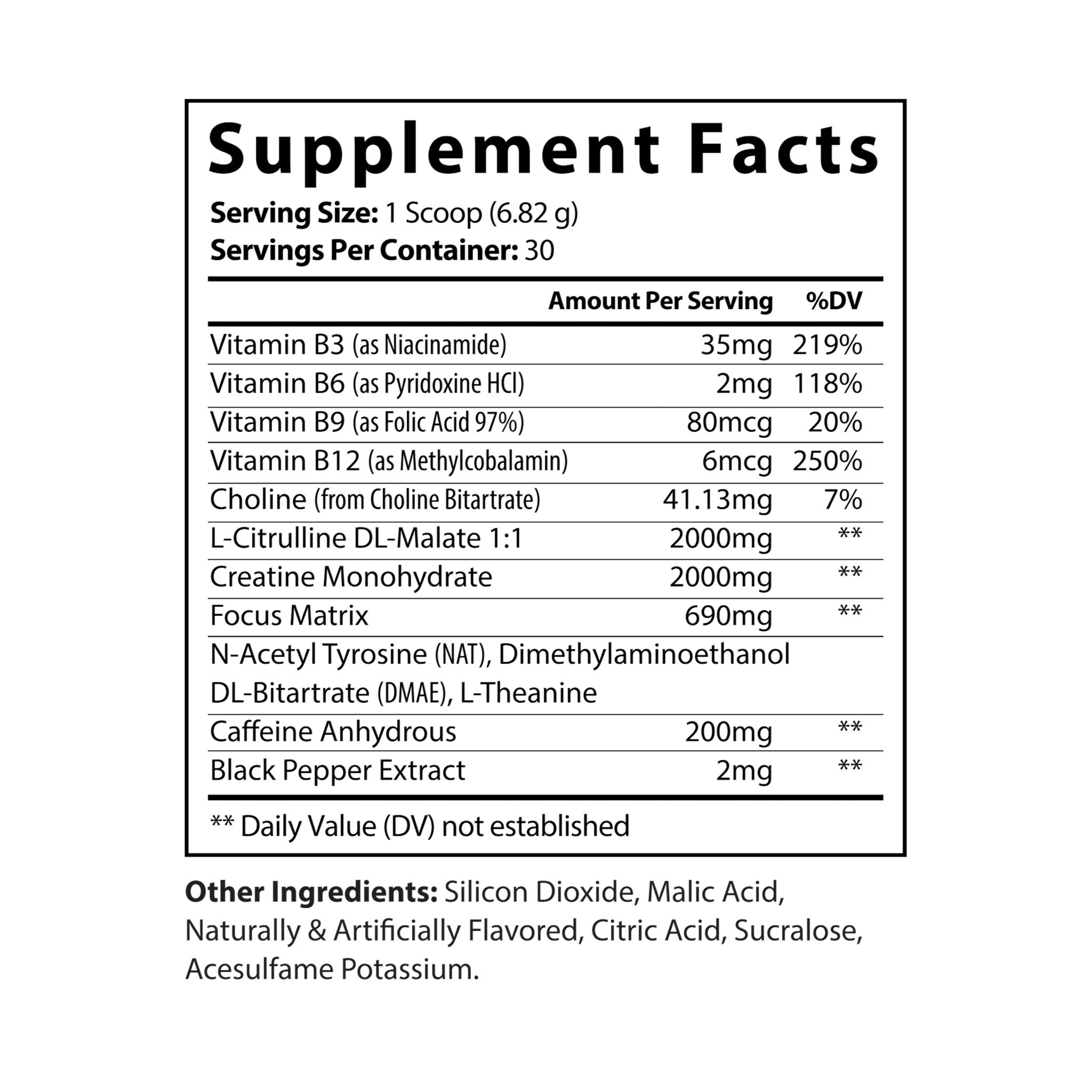 Pre-Workout Supplement, Fruit Punch (204g, 7.1oz) - Image 2