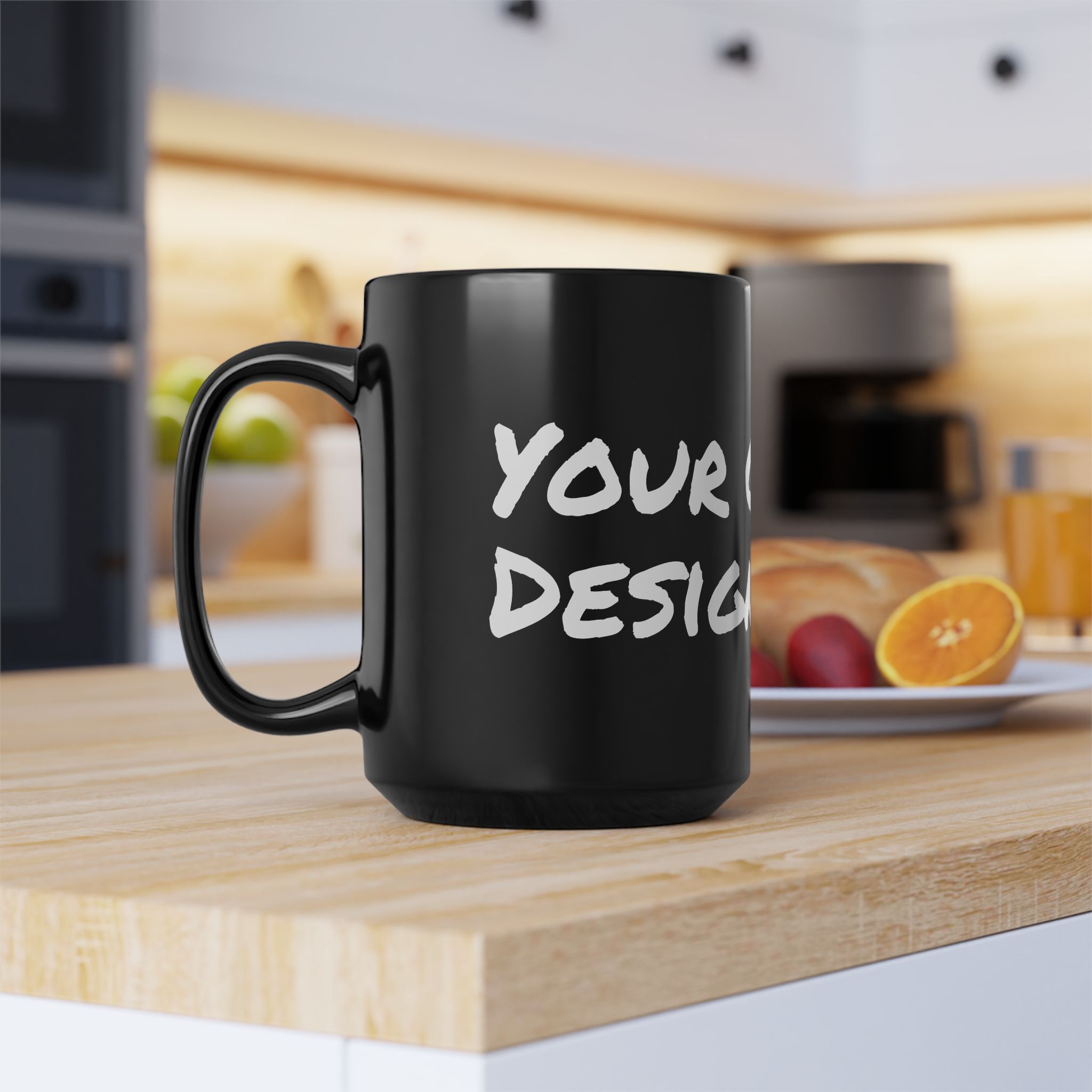 Large Custom Designed Black Mug, 15oz - Image 6