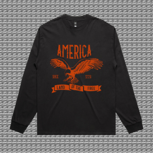 America Design Men's Heavy Faded Long Sleeve Tee