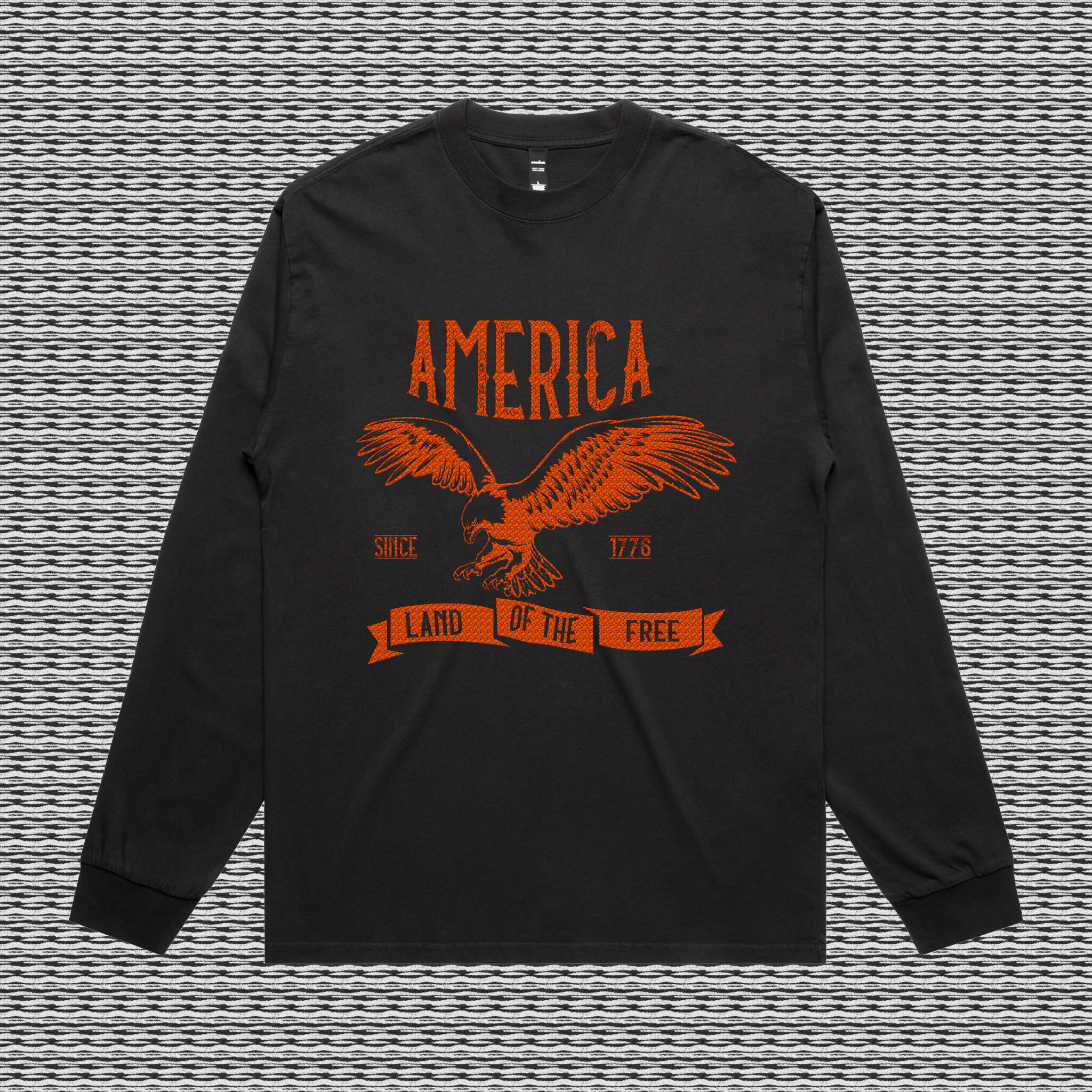 America Design Men's Heavy Faded Long Sleeve Tee