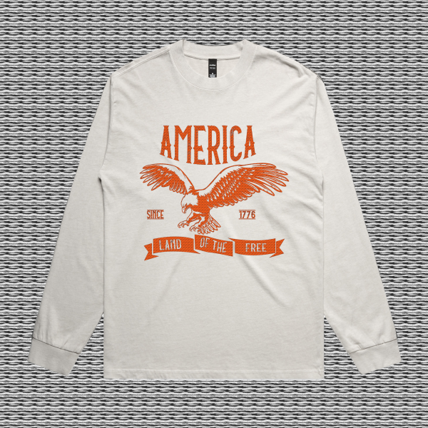 America Design Men's Heavy Faded Long Sleeve Tee - Image 2