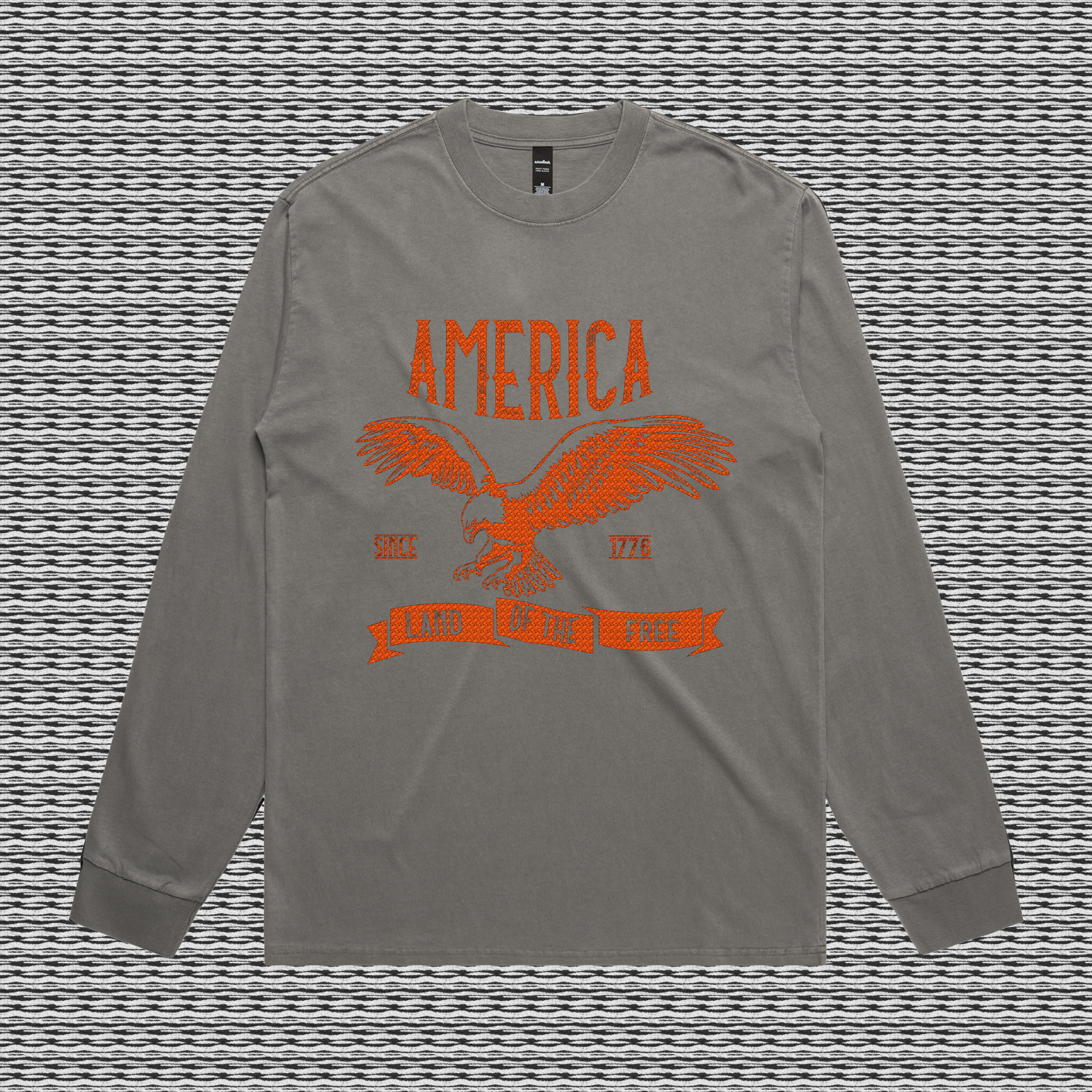 America Design Men's Heavy Faded Long Sleeve Tee - Image 3