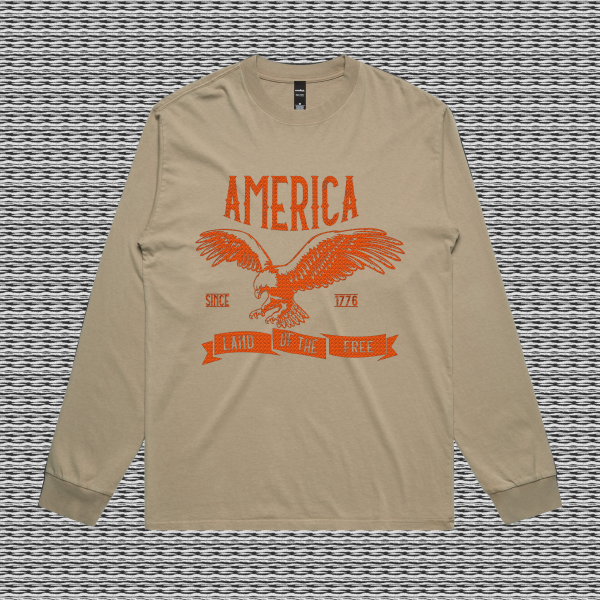America Design Men's Heavy Faded Long Sleeve Tee - Image 4