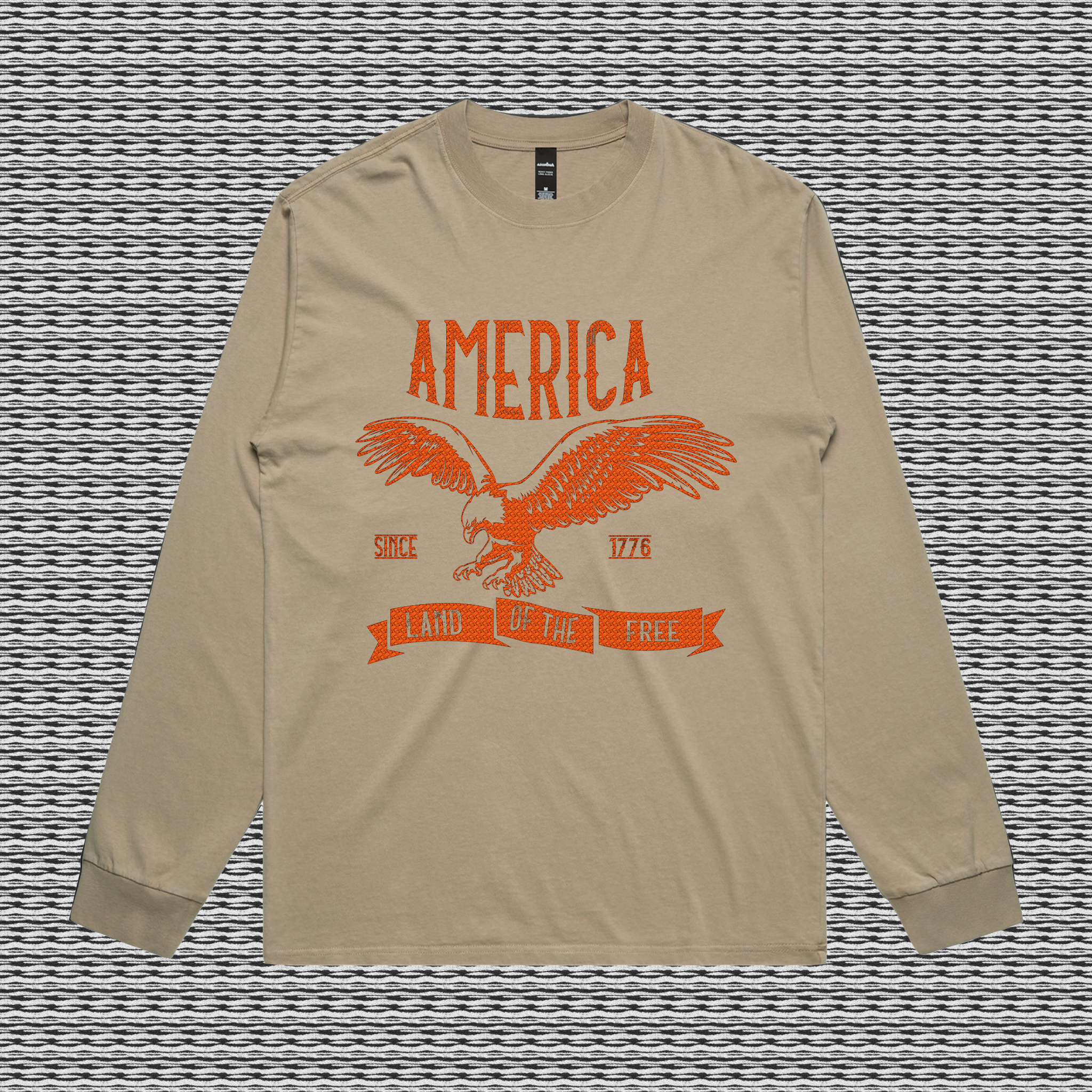 America Design Men's Heavy Faded Long Sleeve Tee - Image 4